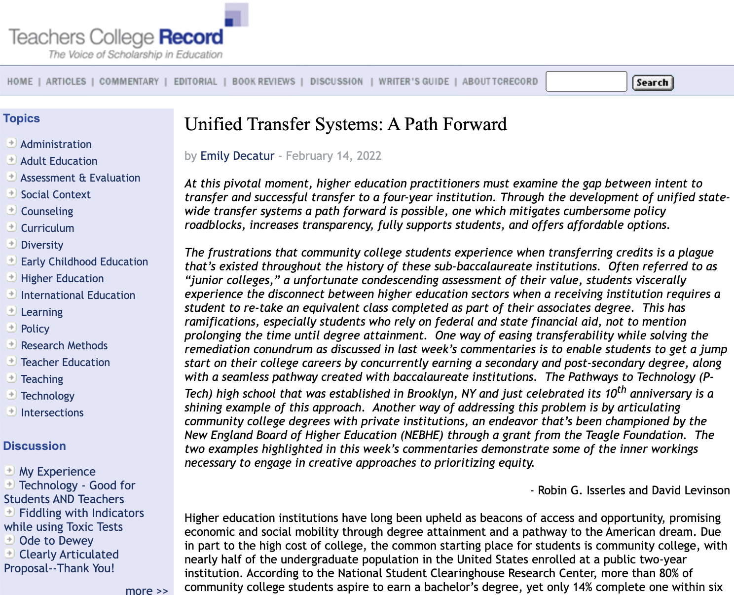 Unified Transfer Systems: A Path Forward